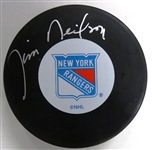 Jim Neilson Autographed Rangers Puck