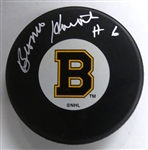 Bronco Horvath Autographed Bruins Puck