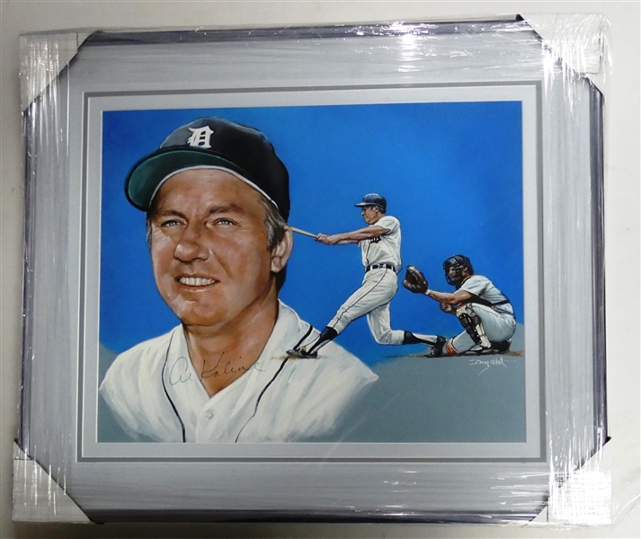 Al Kaline Autographed Framed Litho (Pick up only)