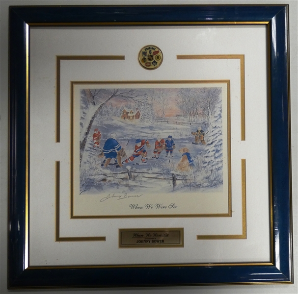 Johnny Bower Autographed Framed 8x10 Litho