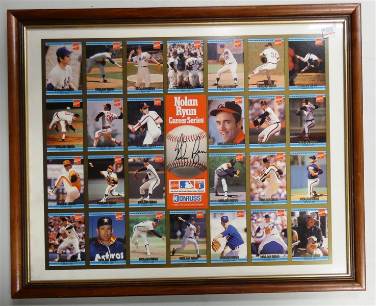 Nolan Ryan Autographed Framed Card Sheet