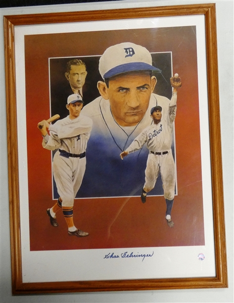 Charlie Gehringer Autographed Framed Litho