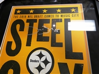 Devin Bush Autographed Framed 14x24 (Pick up only)