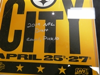 Devin Bush Autographed Framed 14x24 (Pick up only)