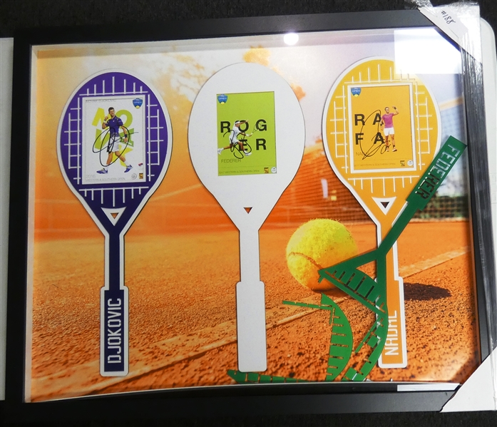 Federer, Djokovic & Nadal Autographed Framed Display (Pick up only)