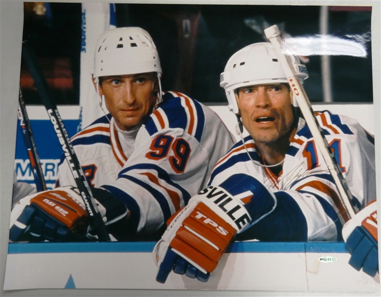 Wayne Gretzky & Mark Messier Autographed 16x20