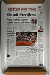 Yzerman, Howe & Gadsby Autographed Newspaper Print