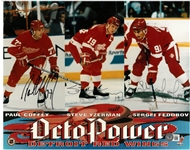 Coffey, Yzerman & Fedorov Autographed 11x14