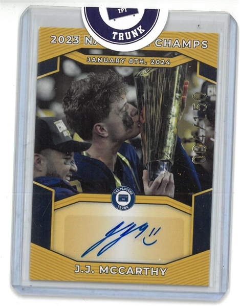 J.J. McCarthy Autographed The Players Trunk Card