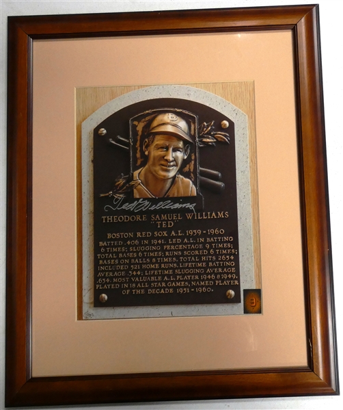 Ted Williams Autographed Framed 11x14