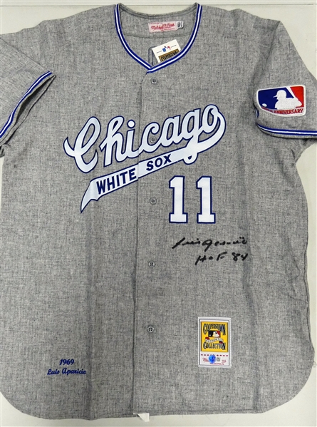 Luis Aparicio Autographed 1969 White Sox Mitchell & Ness Jersey