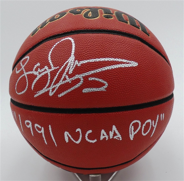 Larry Johnson Autographed Basketball