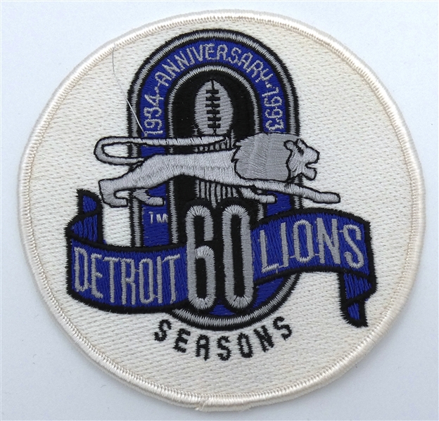 Detroit Lions 60th Season 1993 Jersey Patch