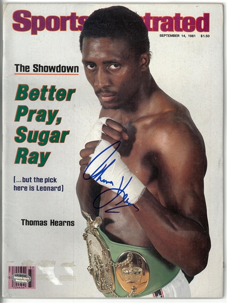 Thomas Hearns Autographed Sports Illustrated