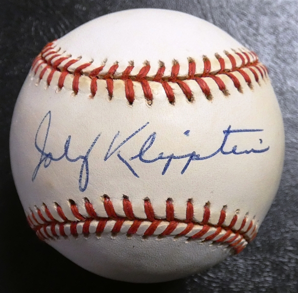 Johnny Klippstein Autographed Baseball