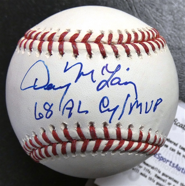 Denny McLain Autographed Baseball