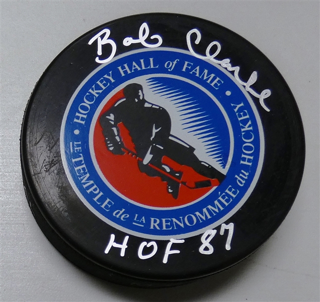 Bobby Clarke Autographed HOF Puck