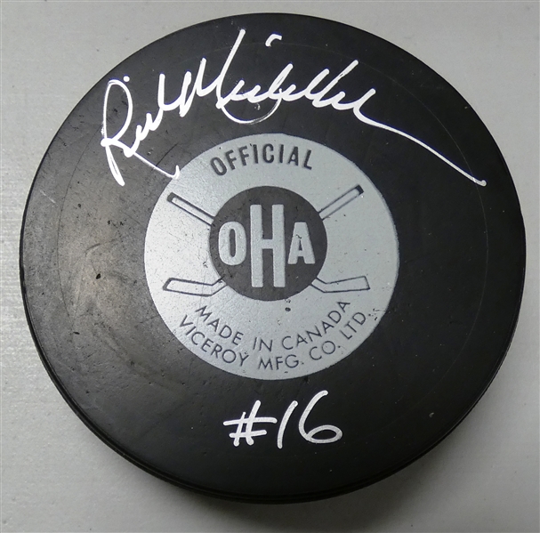 Rick Middleton Autographed Oshawa Puck