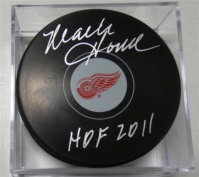 Mark Howe Autographed Red Wings Puck