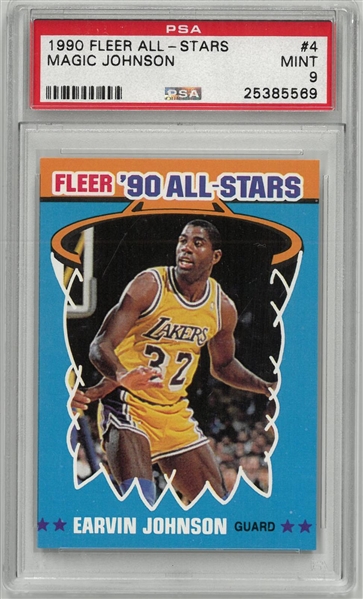 Magic Johnson PSA 9 1990 Fleer All-Stars