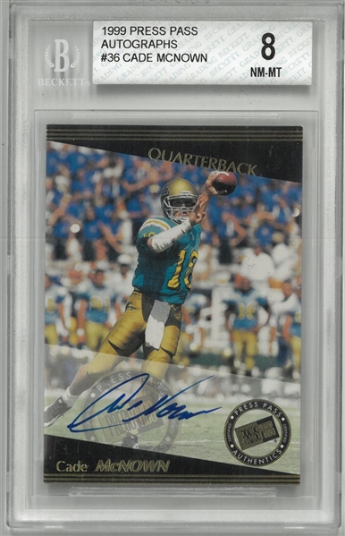 Cade McNown Autographed BGS 8 1999 Press Pass
