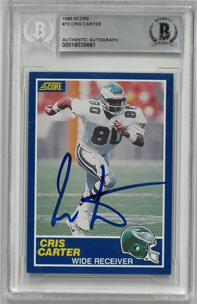 Cris Carter Autographed 1989 Score Rookie Card