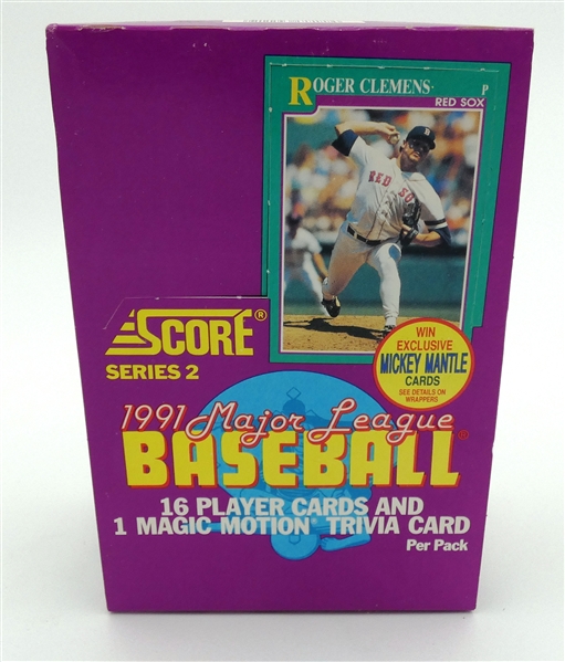 1991 Score Baseball Series 2 Wax Box