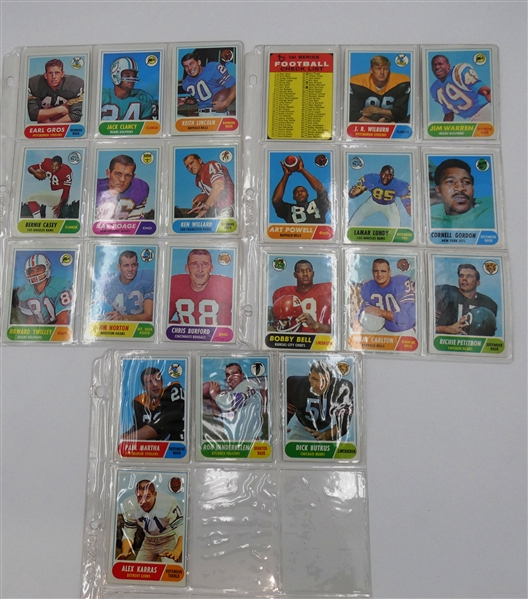 1968 Topps Football Card Lot