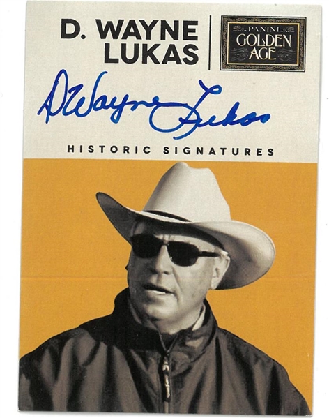 D. Wayne Lucas Autographed Panini Golden Age