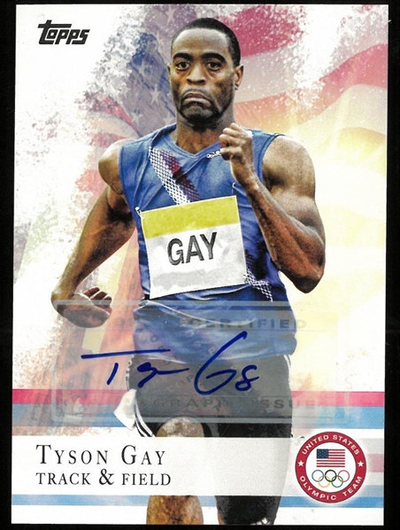 Tyson Gay Autographed Topps Card