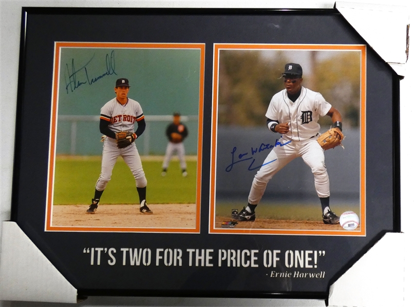 Alan Trammell & Lou Whitaker Autographed Framed 8x10s