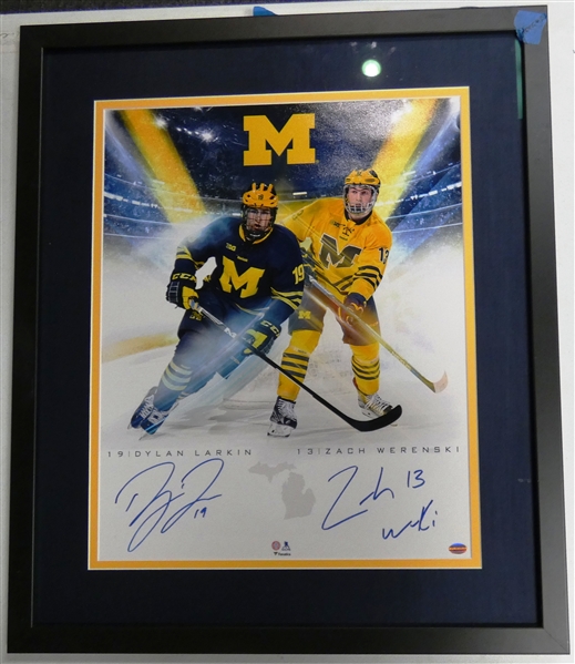 Dylan Larkin & Zach Werenski Autographed Framed 16x20