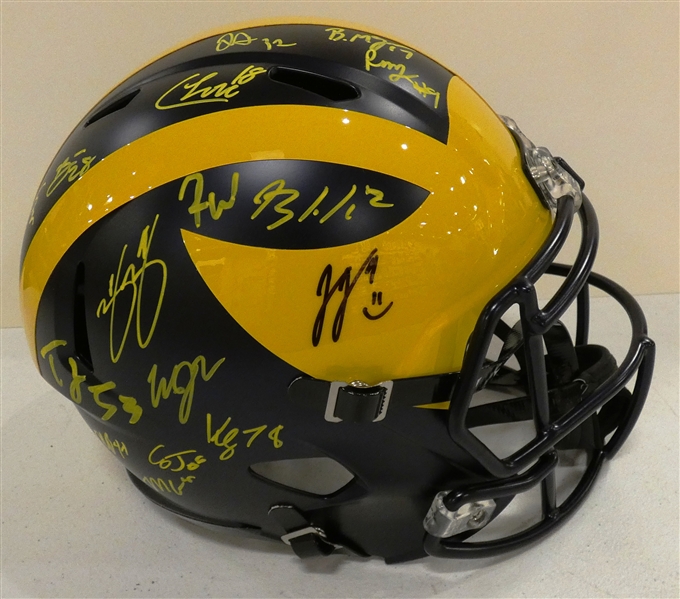 2023 Michigan Wolverines Team Signed Full Size Replica Helmet - National Champs!