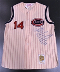 Pete Rose Autographed Multi Inscribed Reds Mitchell & Ness Jersey