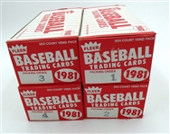 1981 Fleer Baseball Vending Box Lot of 4