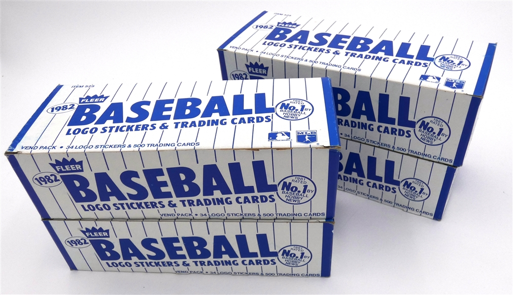 1982 Fleer Vending Boxes Lot of 4 #1,2,3,4