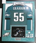 Brandon Graham Autographed Framed Jersey & Photo (Pick up only)