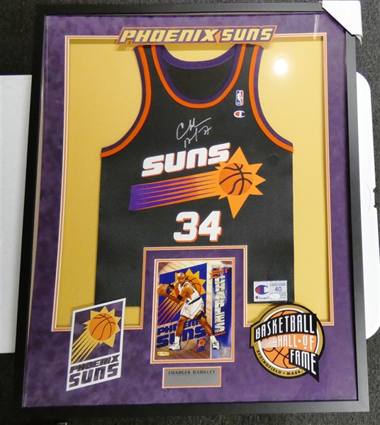Charles Barkley Autographed Framed Jersey