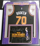 Devin Booker Autographed Framed Jersey & Photo (Pick up only)