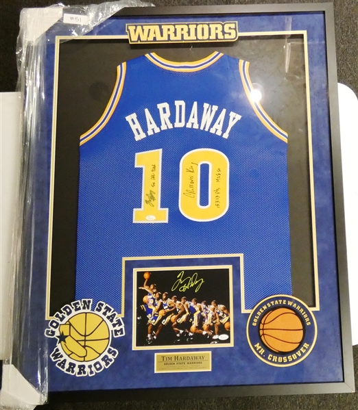 Tim Hardaway Autographed Framed Jersey & Photo