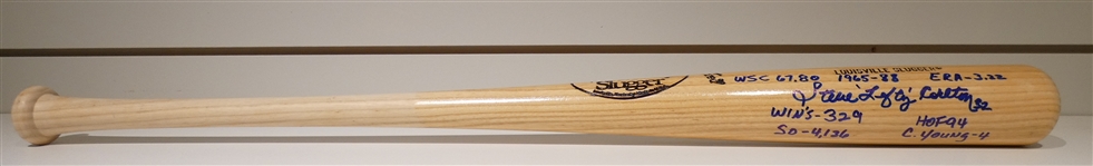 Steve Carlton Autographed Bat w/ 8 Inscriptions
