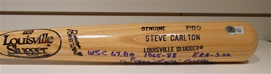Steve Carlton Autographed Bat w/ 8 Inscriptions