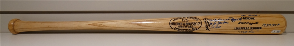 Phil Rizzuto Autographed Bat w/ 6 Inscriptions