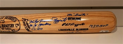 Phil Rizzuto Autographed Bat w/ 6 Inscriptions