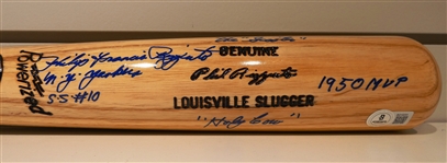 Phil Rizzuto Autographed Bat w/ 6 Inscriptions