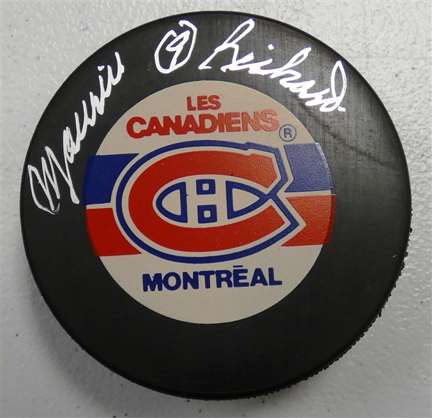 Maurice RIchard Autographed Canadiens Puck