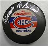 Maurice RIchard Autographed Canadiens Puck