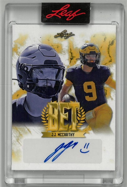J.J. McCarthy Autographed Leaf Card