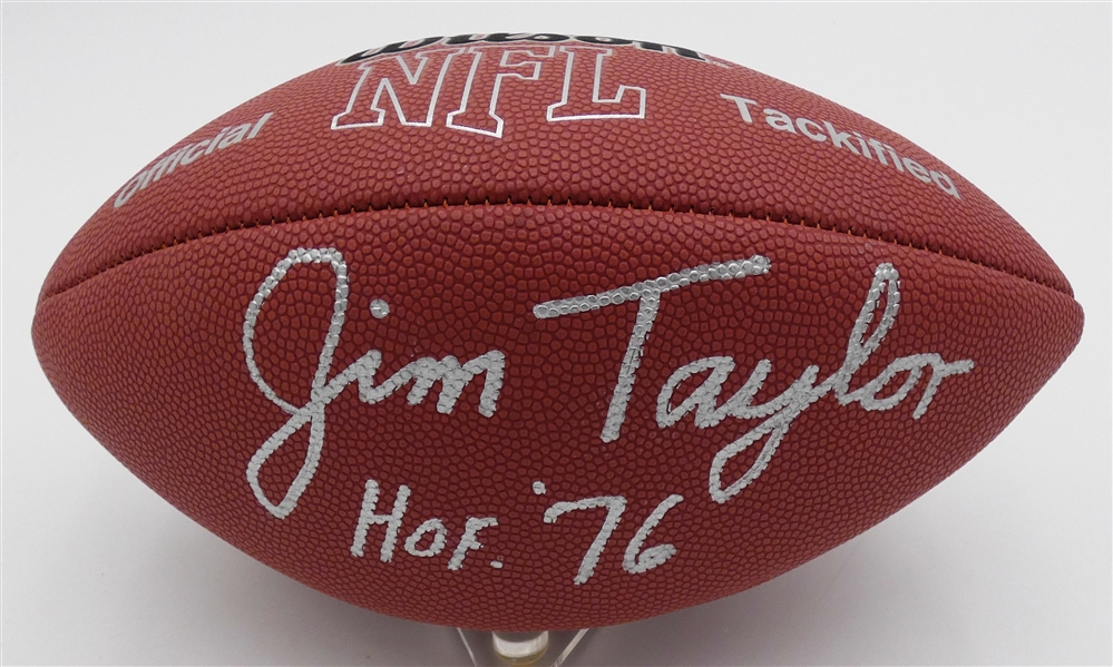Jim Taylor Autographed Replica NFL Football