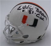 Eddie Brown Autographed Miami Mini Helmet